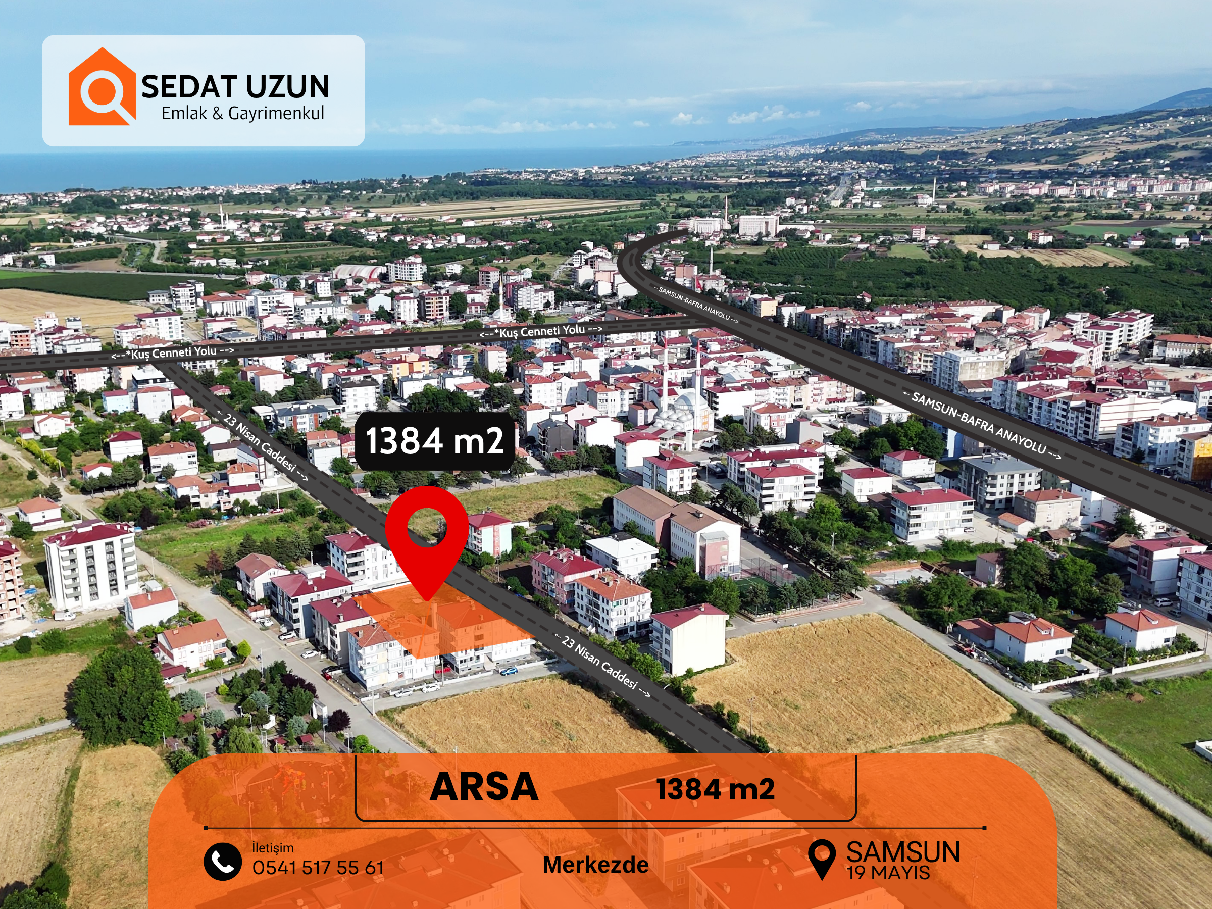 Cumhuriyet Mah. Satılık 1384 m² Arsa - 24 Daire Potansiyelli